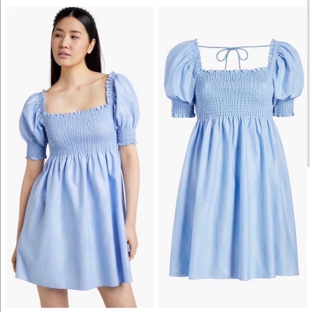 Hill House Athena Nap Dress light blue check